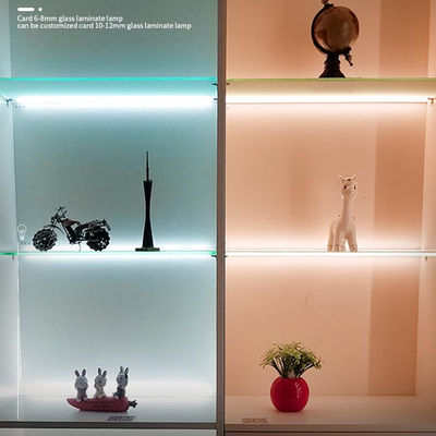 Moderno 6-8 mm Glass Shelf Accent Lighting Caldo Bianco 3500K PMMA Alluminio Touch On/Off Switch Single Shelf