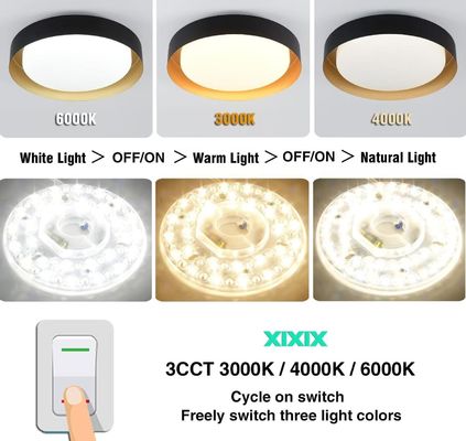 Dia125mm Round Pcb Board 4.9'' LED Retrofit Light Kit 22W Colore 3CCT 3000K/4500K/6000K CRI90 Per il soffitto di ventole di luce di sostituzione pannello PCB soffitto di luce LED Retrofit Kit120V 2200LM