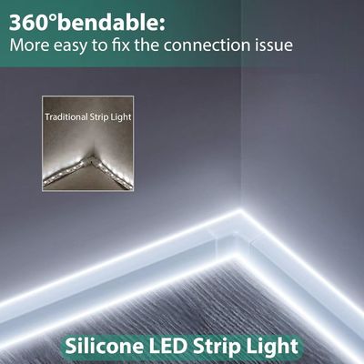 Lumi a striscia bianche a LED 16,4 piedi/5m Neon Light Strip 12V Flex Waterproof Neon LED Strip Silicone LED Neon Rope Light Per cucina camera da letto Decorazione interna esterna Adaptore di alimentazione Non incluso
