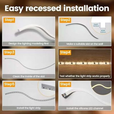 Esterno impermeabile 12/24V Silicone LED Light Strip Per Decorazione Domiciliare Neon LED Strip Light Bianco 16.4ft/5m Neon Light Strip 12V Silicone impermeabile Flessibile LED Neon Rope Lights Per Festival Camera da letto