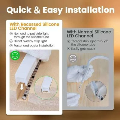 Esterno impermeabile 12/24V Silicone LED Light Strip Per Decorazione Domiciliare Neon LED Strip Light Bianco 16.4ft/5m Neon Light Strip 12V Silicone impermeabile Flessibile LED Neon Rope Lights Per Festival Camera da letto
