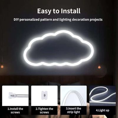 16.5FT / 5 Meter Sistemi di canale LED in silicone senza macchia tubo flessibile con copertura bianca lattea pista più ampia per 12mm LED resistente all'acqua luce USC7 WW