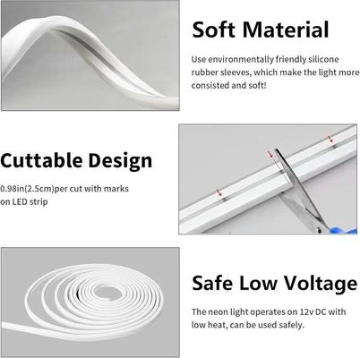 16.5FT / 5 Meter Sistemi di canale LED in silicone senza macchia tubo flessibile con copertura bianca lattea pista più ampia per 12mm LED resistente all'acqua luce USC7 WW