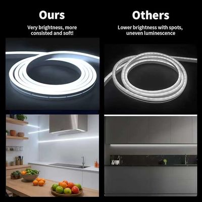 16.5FT / 5 Meter Sistemi di canale LED in silicone senza macchia tubo flessibile con copertura bianca lattea pista più ampia per 12mm LED resistente all'acqua luce USC7 WW