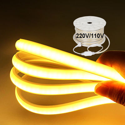 110V 220V a prova d'acqua COB LED Light Strip Con Colla PVC Personalizzabile Blu / Ghiaccio Blu / Bianco / Verde / Viola / Oro / Rosa