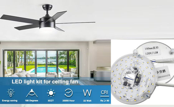 Dia100mm Round Pcb Board 12w 15w AC 110V 120V 230V 3.93' Retrofit Light Kit per soffitto di luce a scarico di soffitto ventilatore di luce di sostituzione pannello PCB 15W 90 Dimmabile