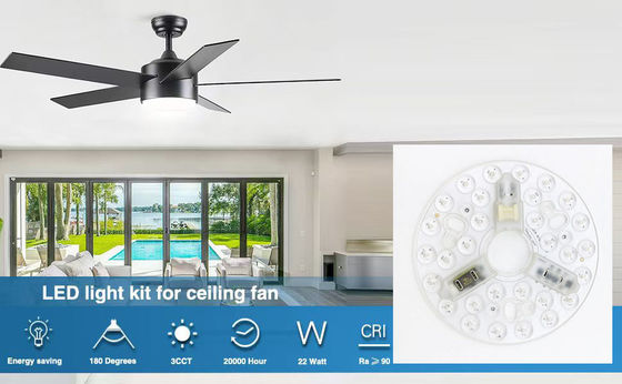 Moduli LED ERP Rosh 5CCT 12W/18W/24W DIP Switch Ventilatore di luce di soffitto con Witch Power Sostituisce il modulo LED