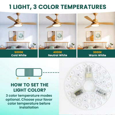 Moduli LED ERP Rosh 5CCT 12W/18W/24W DIP Switch Ventilatore di luce di soffitto con Witch Power Sostituisce il modulo LED
