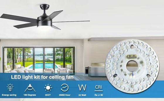 5CCT 18W/24W DIP Switch Ventilatore di soffitto con potenza di stregone sostituisce modulo LED 120V Ventilatore di soffitto Kit di ristrutturazione del pannello con moduli DOB