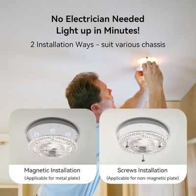 4.92  Universal Ceiling Fan Led Light Sostituzione di Ceiling Fan Flush Mount Ceiling Light, 18W 3CCT 3000K 4000K 6000K 1500LM CRI90 Dimmable Affordable Solution per Hampton Bay Harbor Breeze Hunter