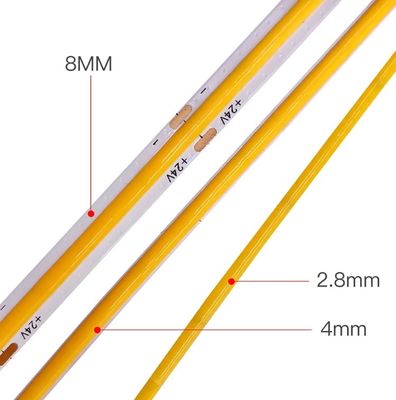 Cina Fabbrica Ultra-sottile COB Light Strip 2.8mm/2.7mm/3mm/5mm Mini Light Strip 12V 24V Car Light Strip 480leds 384leds